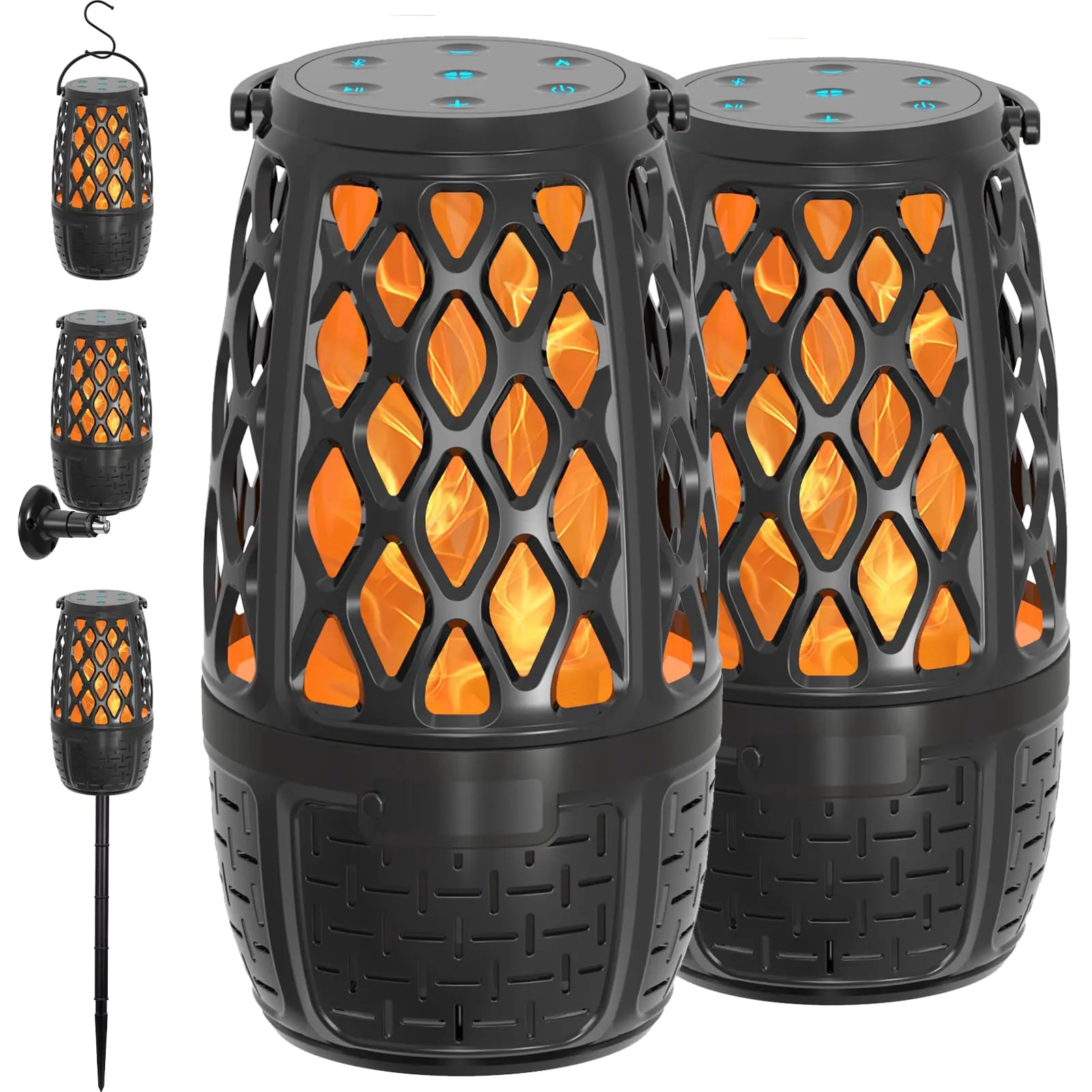 2 Pack Outdoor Bluetooth Speakers Outdoor Speakers Bluetooth Waterproof Patio Outdoor Speaker with Lights Multi-Sync