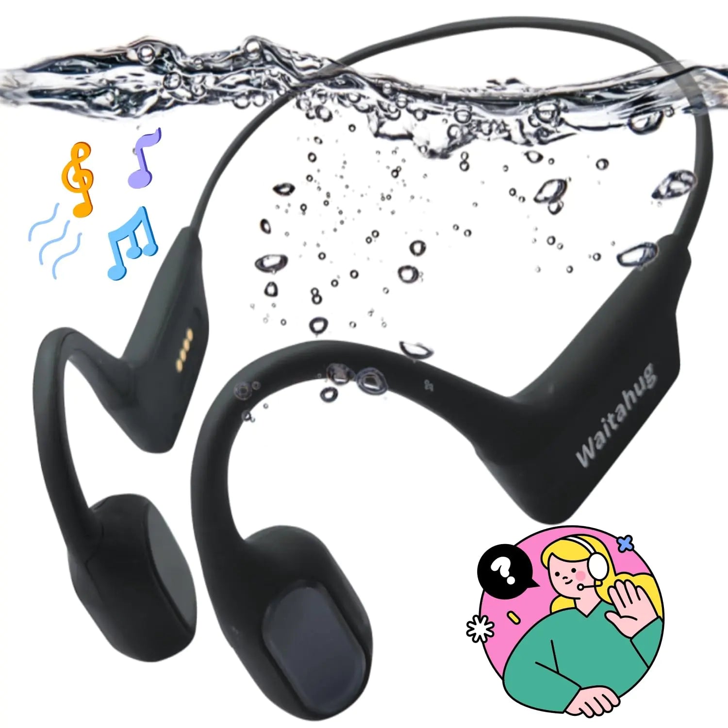 Upgraded waterproof bone conduction headphones